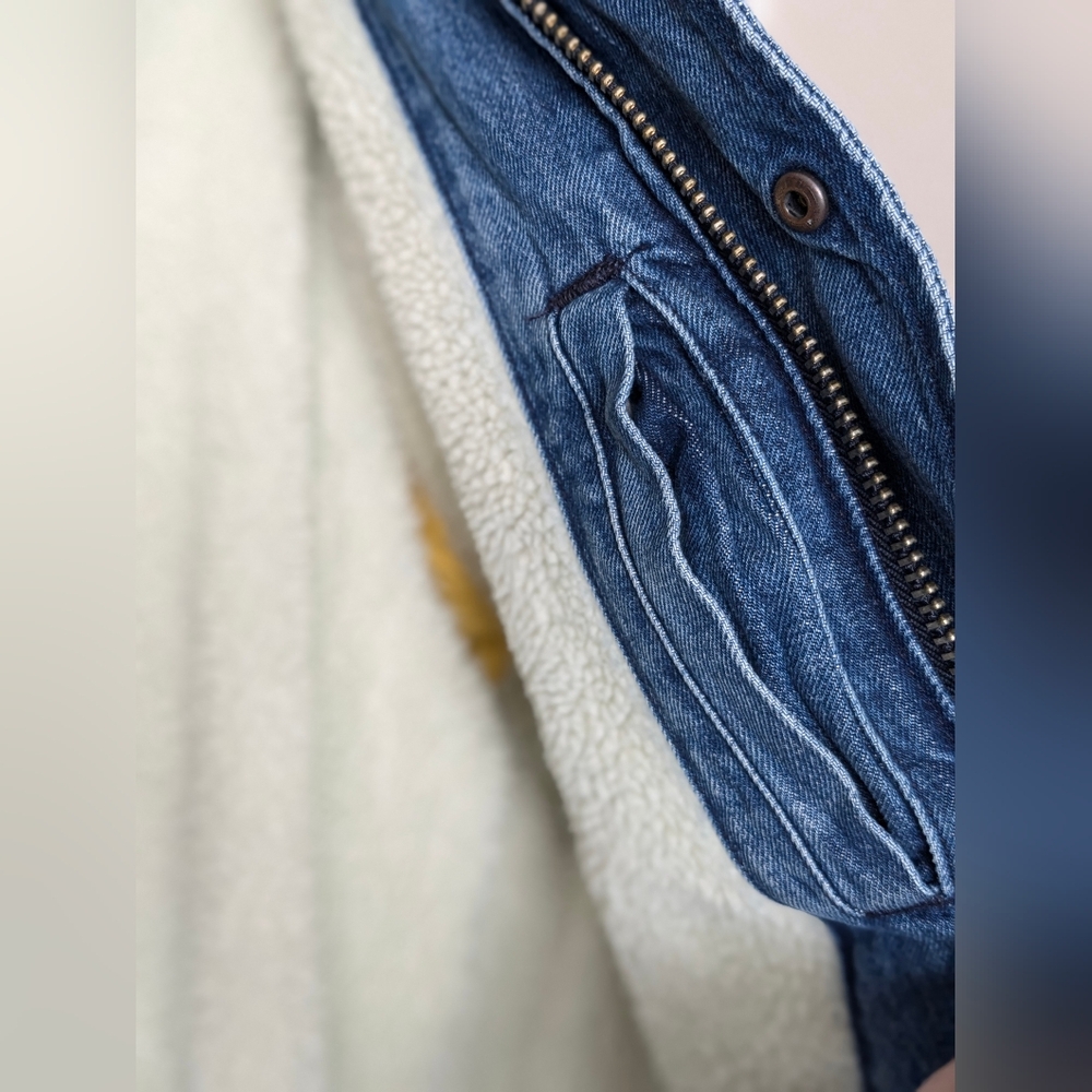 Levis NWT Sherpa Lined Blue Denim Jean Jacket Mens Size S • NEW - Picture 5 of 8